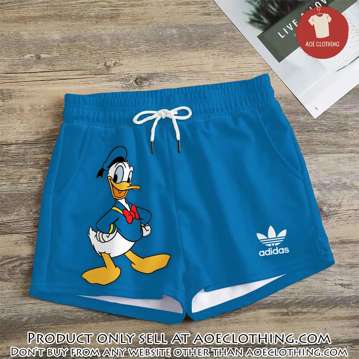 Premium donald duck in adidas women shorts lady beach shorts wms1079 aoe2611471
